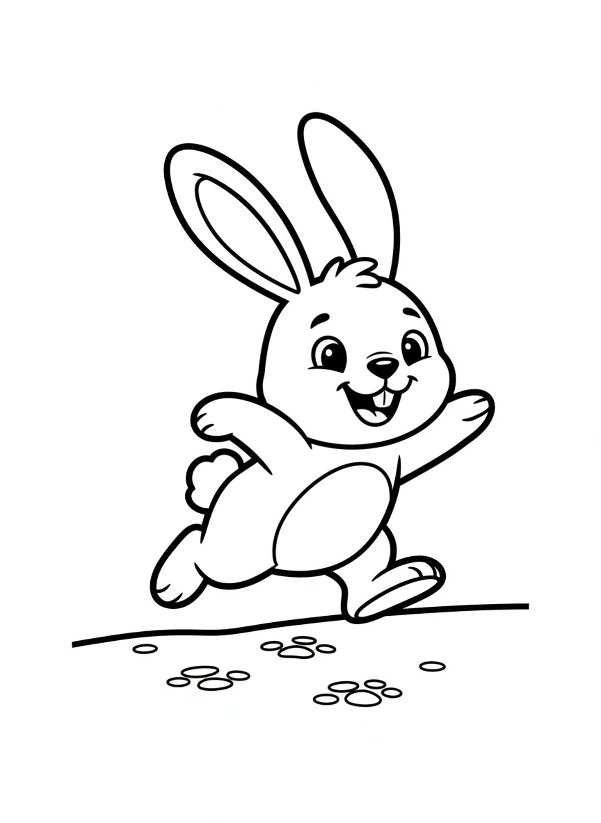 Bouncing Bunny in Snow Coloring Page