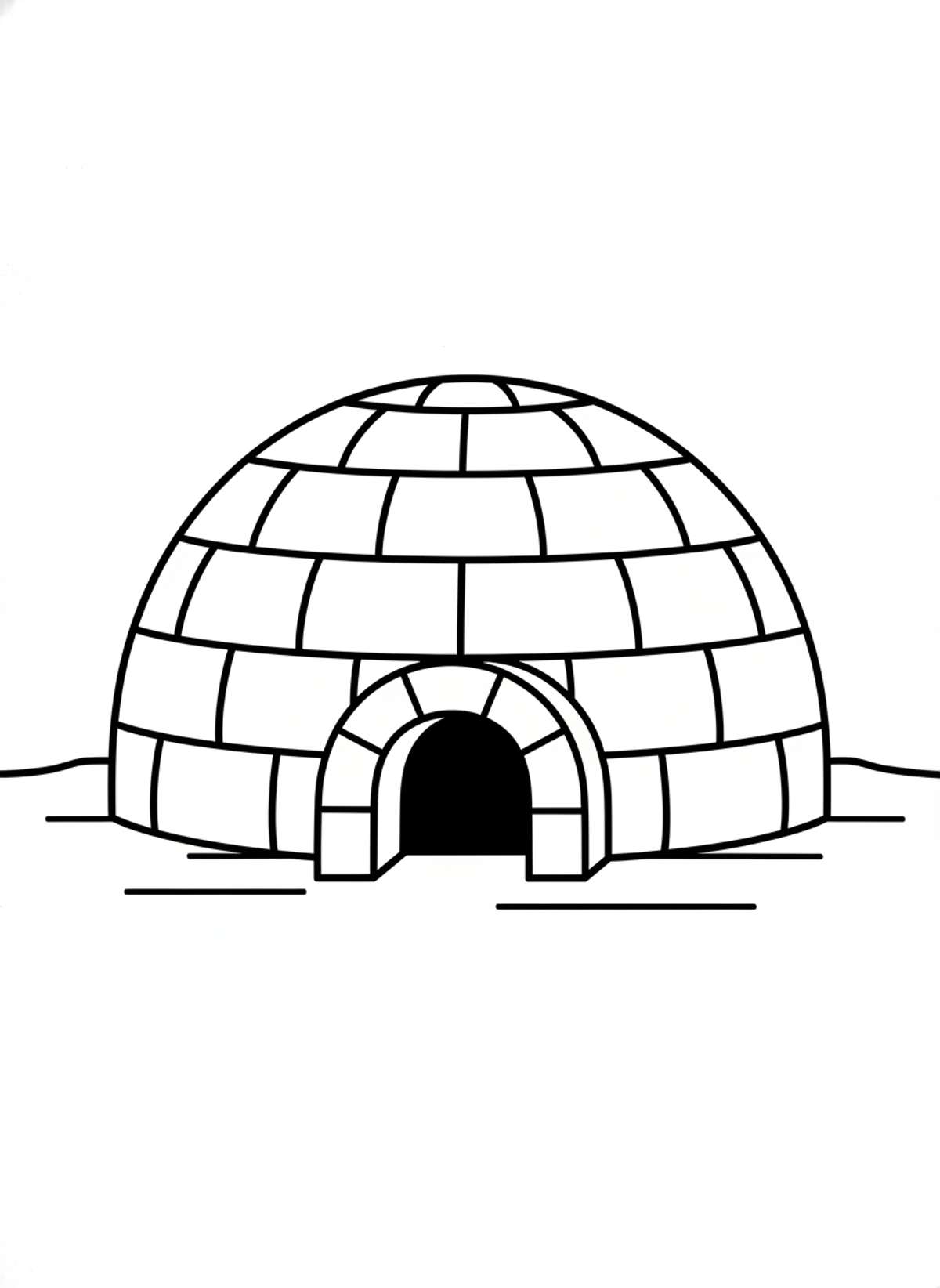 Cozy Simple Igloo Coloring Page