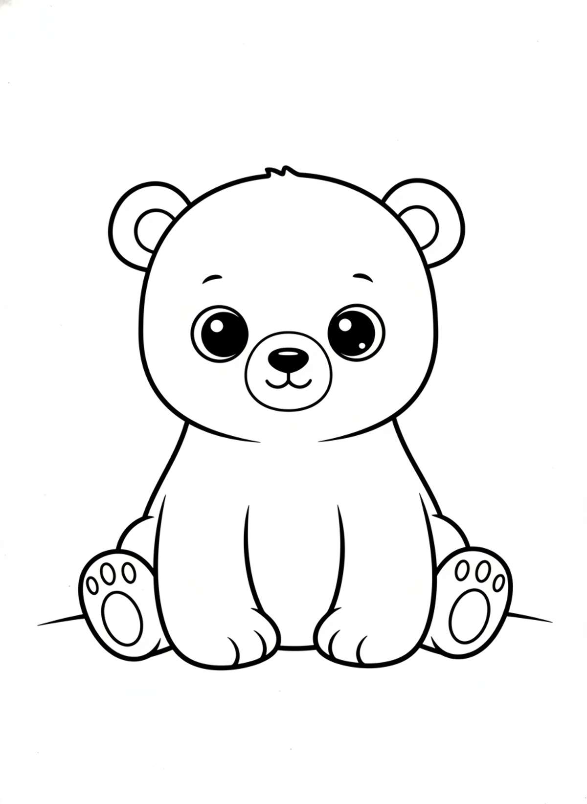 Cuddly Polar Bear Cub Coloring Page