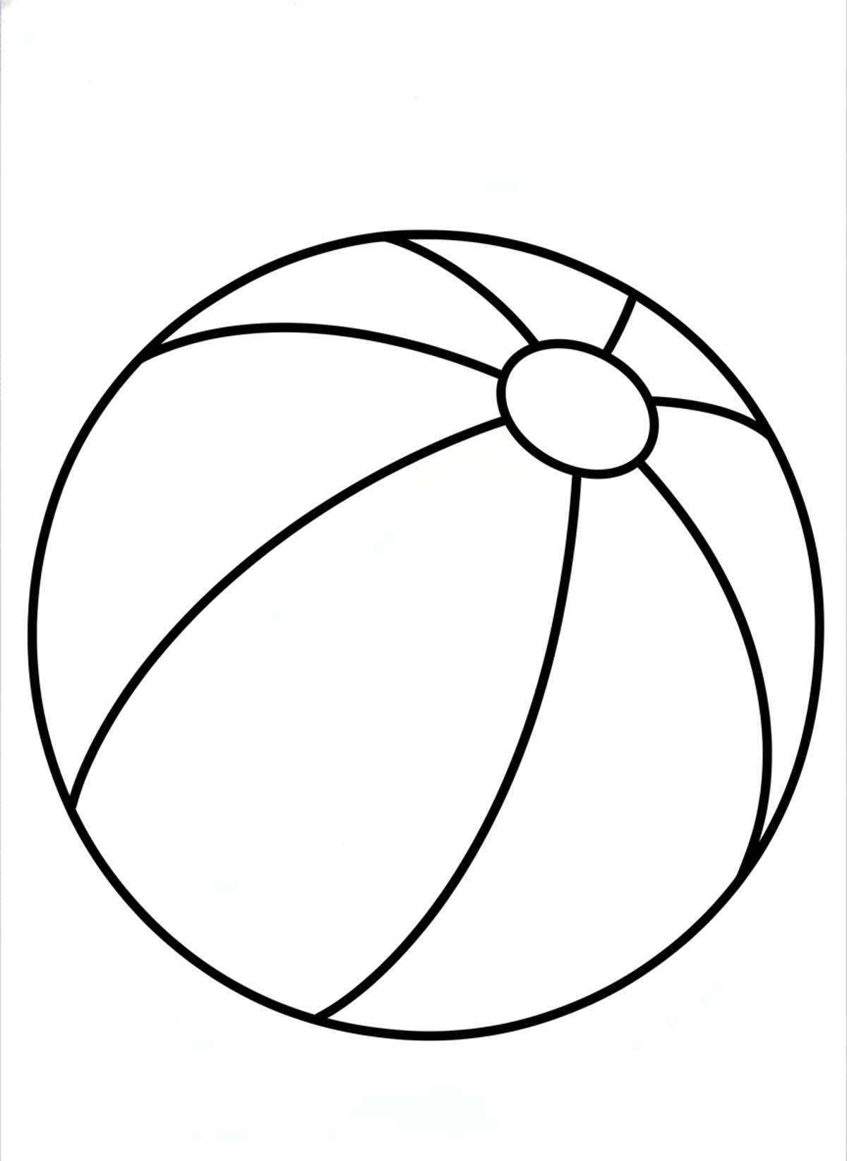 Cute Beach Ball Coloring Page for Kids