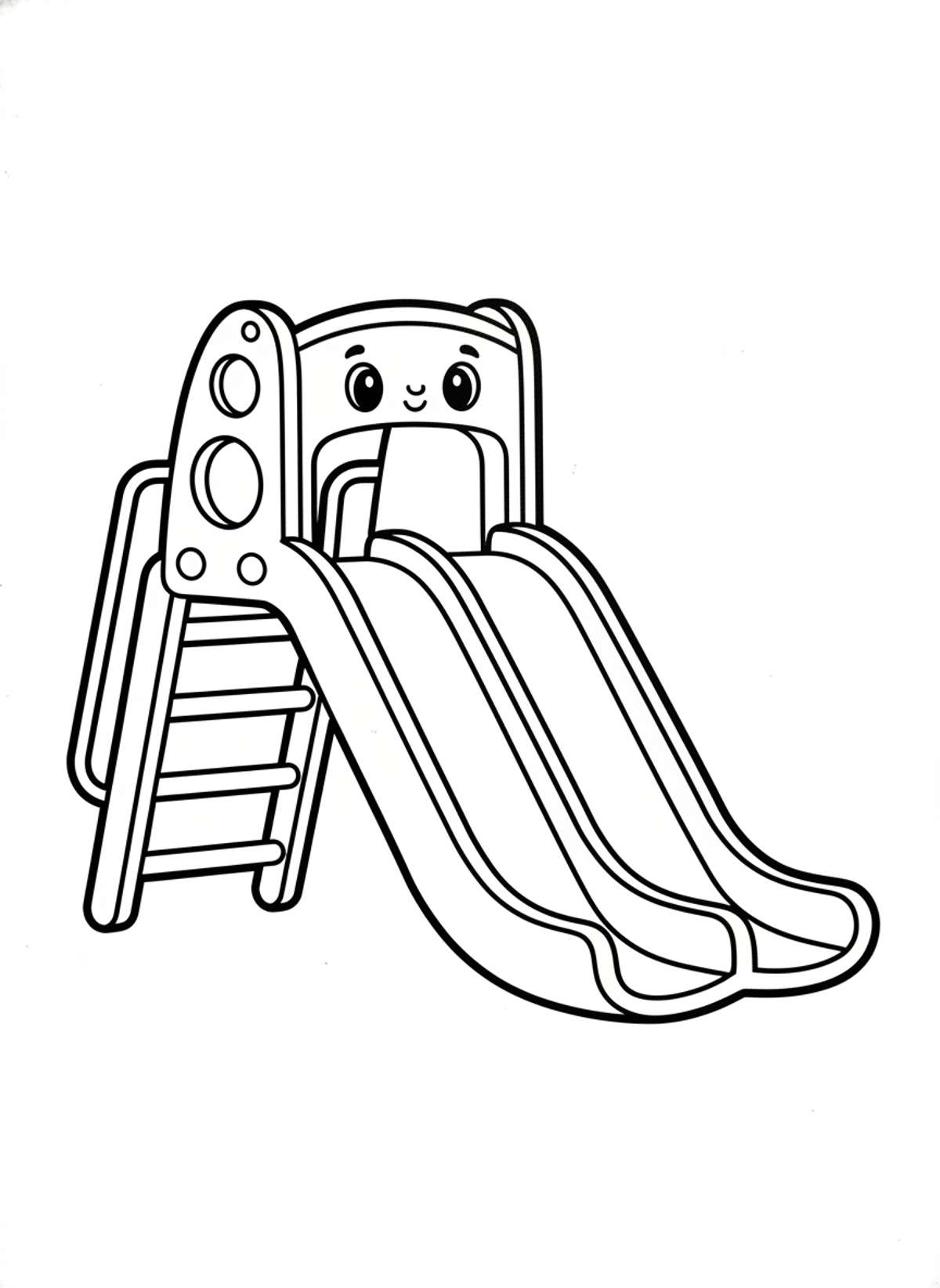 Friendly Cartoon Slide Coloring Page for Toddlers and Preschoolers