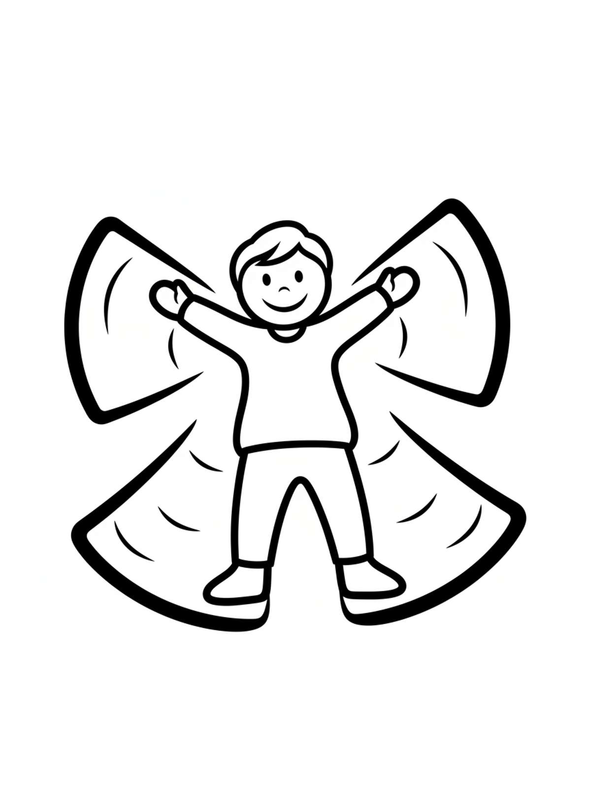Happy Child Snow Angel Coloring Page