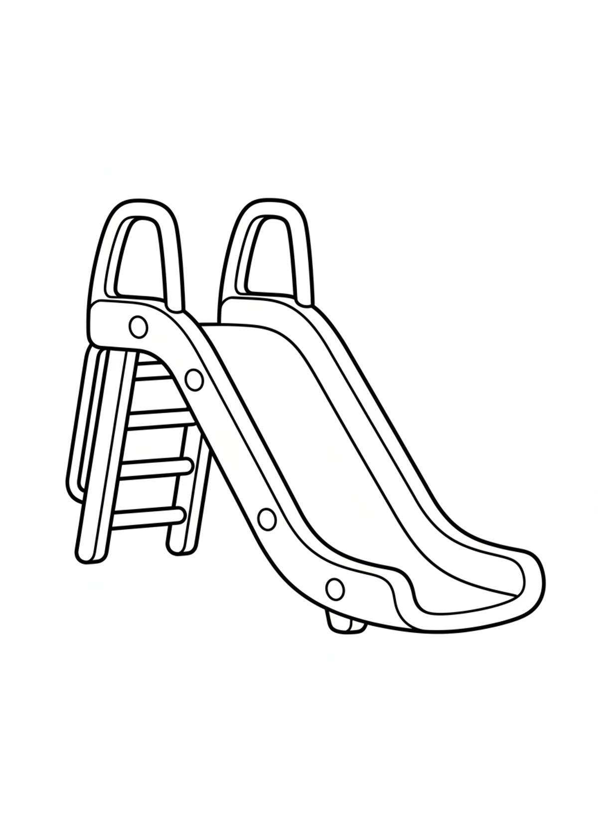 Simple Playground Slide Coloring Page for Kids 3-5
