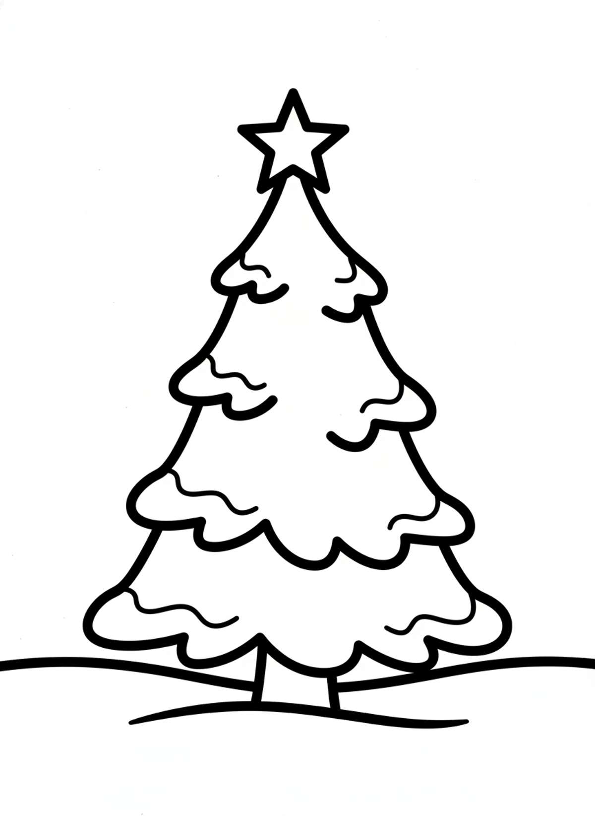 Simple Snow Pine Tree Coloring Page