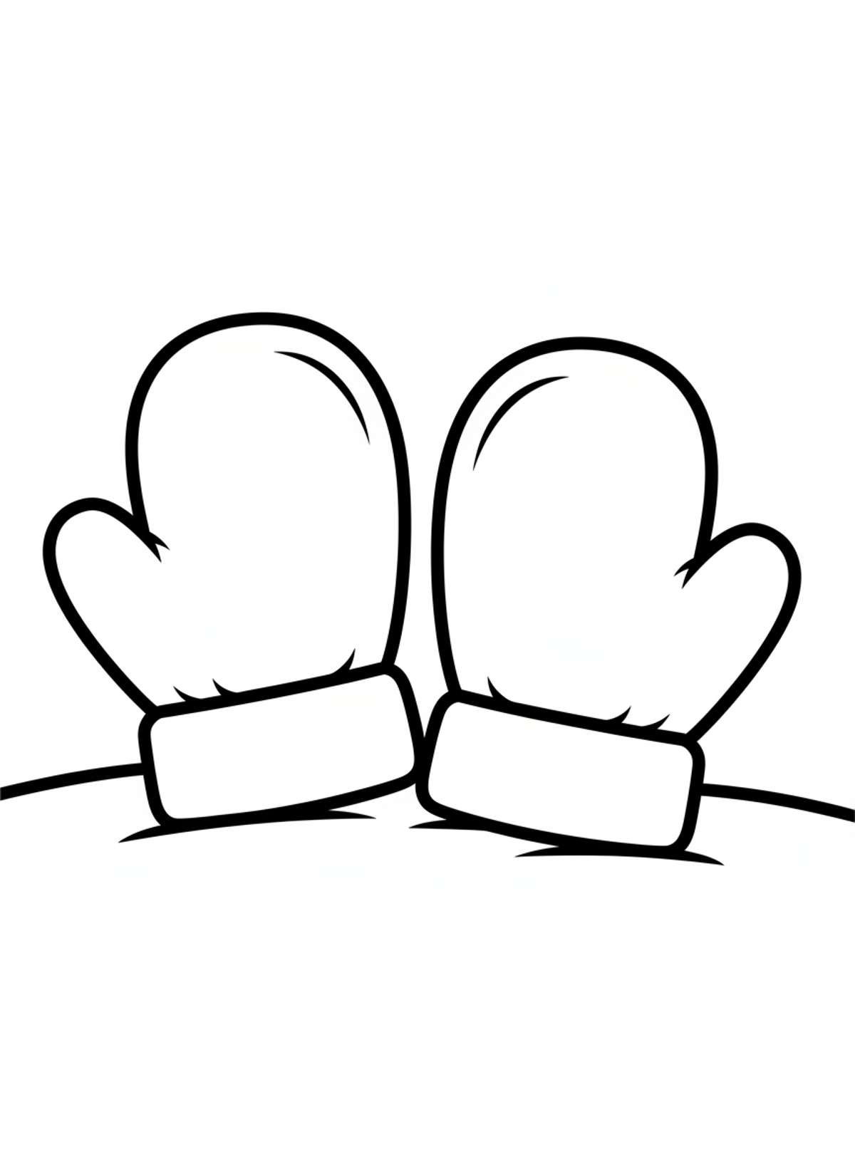 Two Warm Mittens Coloring Page