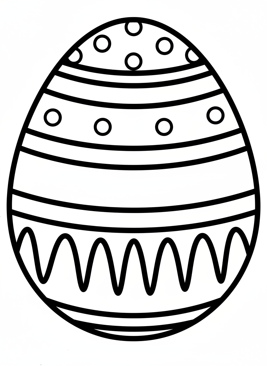 Cute Easter Egg Coloring Page for Kids - Easter Coloring Page featuring Easy to Color and Children - Free Printable Outline Drawing for Kids