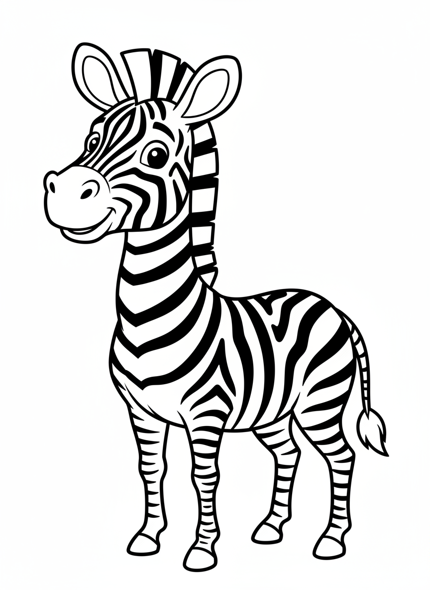 Cute Grevy's Zebra Coloring Page for Kids 3-5 - Zebra Coloring Page featuring Easy and Children - Free Printable Outline Drawing for Kids